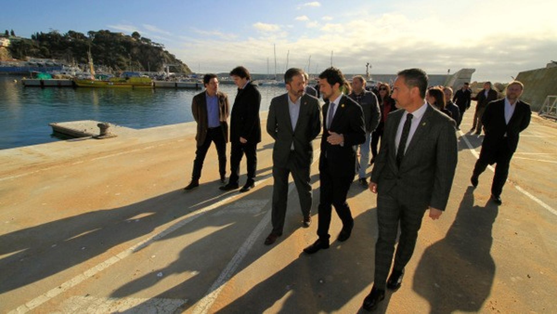 El president del CVB acompanya al conseller de Territori i Sostenibilitat, Damià Calvet, i l’alcalde de Blanes, en la seva visita al Port de Blanes.