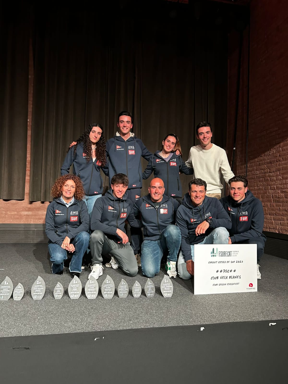 El Equipo de paddle surf del Club de Vela Blanes subcampeón del Circuito Catalán de Sup 2023 por segundo año consecutivo.