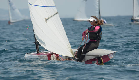 The sailors from Blanes Gal·la, Gemma, Oscar and Pol finish the world class European championship at the El Balís Sailing Club - 1