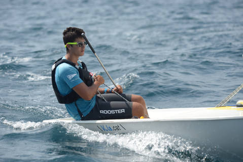 The sailors from Blanes Gal·la, Gemma, Oscar and Pol finish the world class European championship at the El Balís Sailing Club - 2